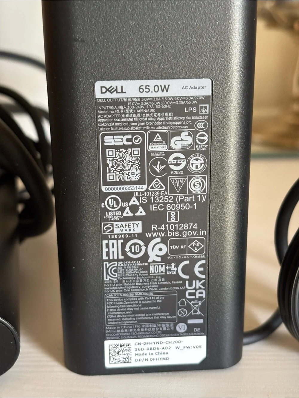 2- Dell Black Laptop AC Power Adapter Charger